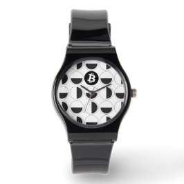 Reloj De Pulsera Diseñador de bitcoin en blanco y negro