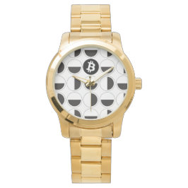Reloj De Pulsera Diseñador de bitcoin en blanco y negro