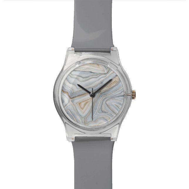 Reloj De Pulsera Diseño abstracto de mármol gris (De cerca)