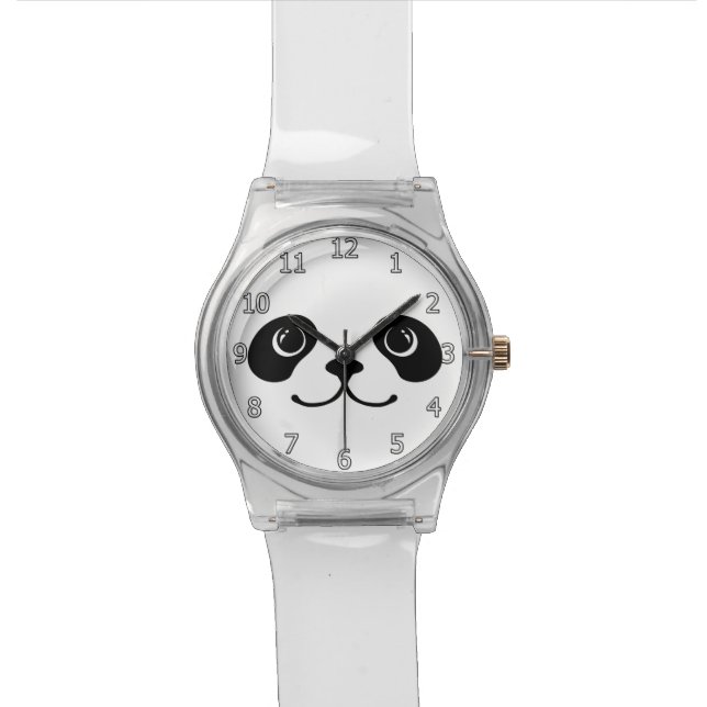 Reloj De Pulsera Diseño animal lindo de la cara de la panda blanco (De cerca)