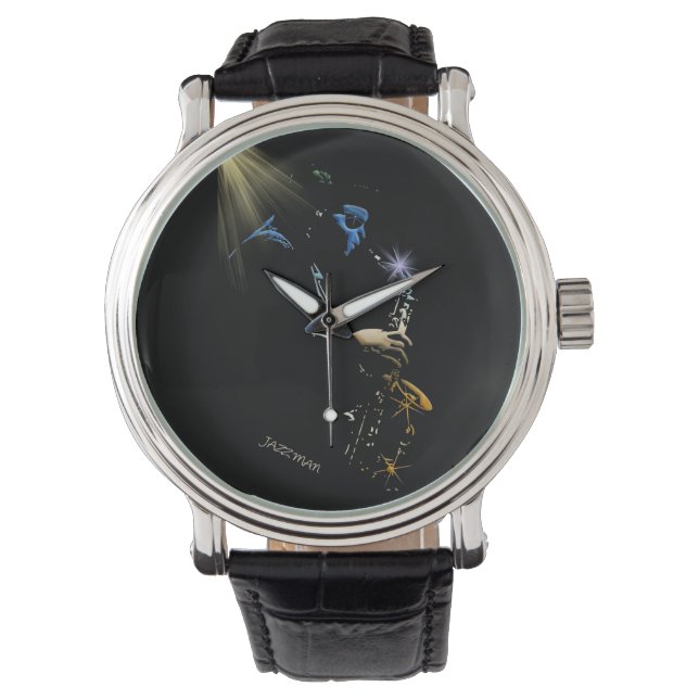 Reloj De Pulsera Diseño artístico del Jazz Saxofón (Anverso)