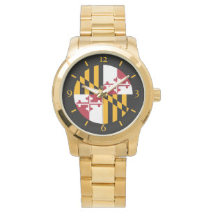 Reloj De Pulsera Diseño azul de los dígitos de dial de la bandera