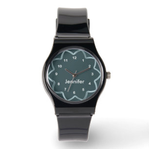 Reloj De Pulsera Diseño azul Verde azulado abstracto personalizado