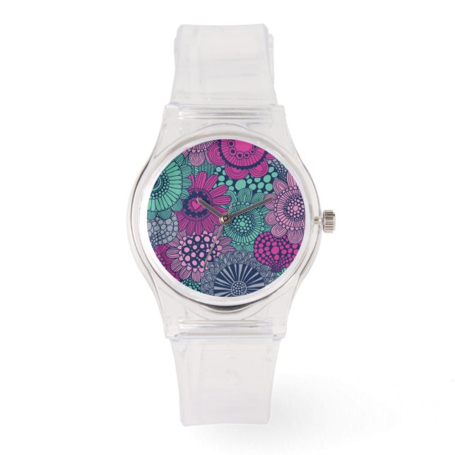 Reloj De Pulsera Diseño brillante y elegante de flores preciosas (Anverso)