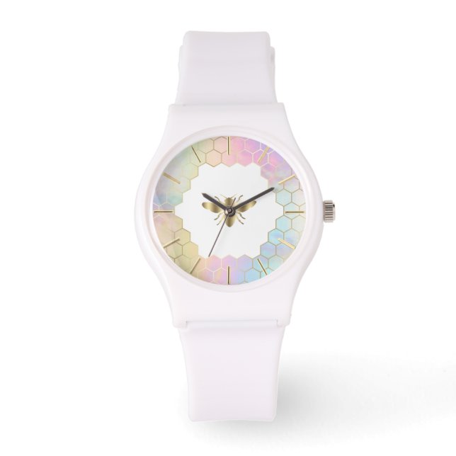 Reloj De Pulsera diseño de abejas doradas (Anverso)