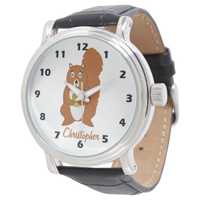 Reloj De Pulsera Diseño de Ardilla Roja Personalizado (Angular)
