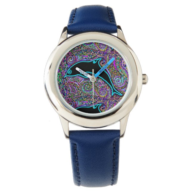 Reloj De Pulsera Diseño de Arte de Delfín (Anverso)