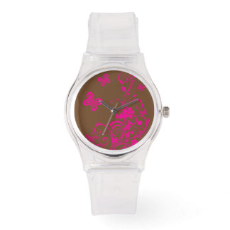 Reloj De Pulsera Diseño de arte floral rosa