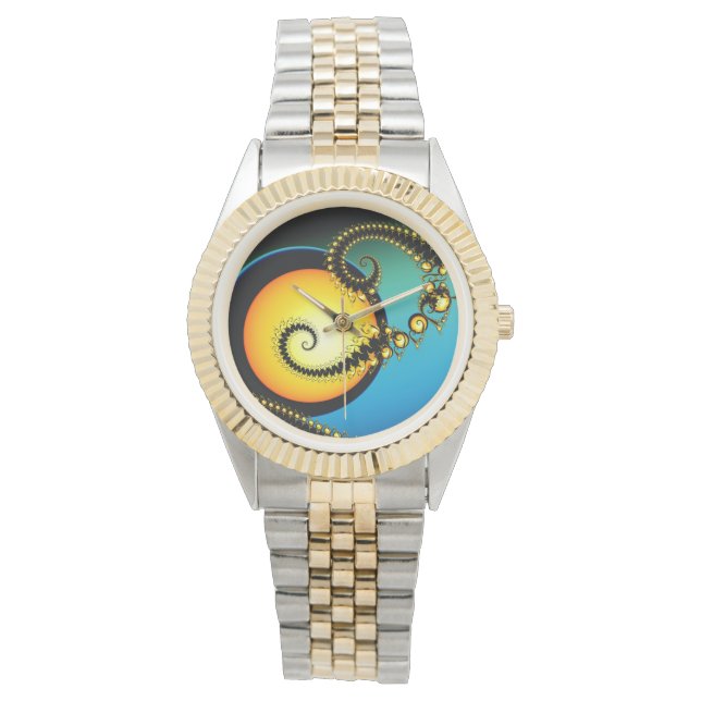 Reloj De Pulsera "Diseño de arte fractal lunar (Anverso)