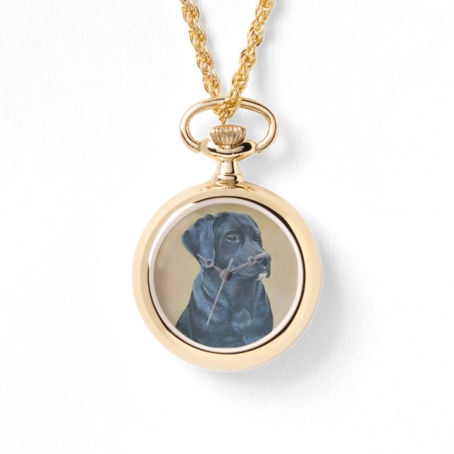Reloj De Pulsera diseño de arte original del retrato de perro labra (Anverso)