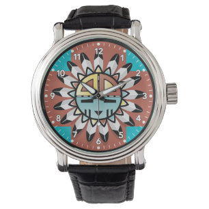 Reloj De Pulsera Diseño de arte tribal Hopi Kachina