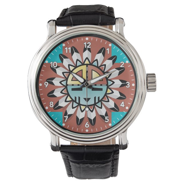 Reloj De Pulsera Diseño de arte tribal Hopi Kachina (Anverso)