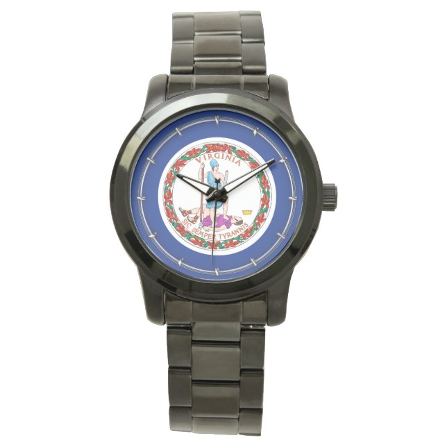 Reloj De Pulsera Diseño de bandera del estado de Virginia (Anverso)