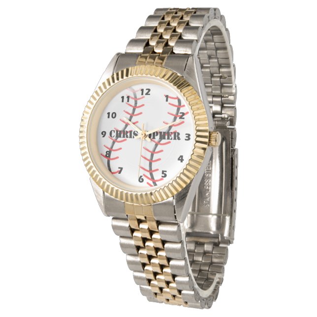 Reloj De Pulsera Diseño de béisbol personalizado (Angular)