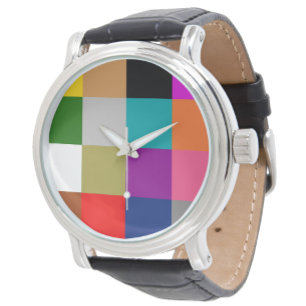 Reloj De Pulsera Diseño de bloques de colores negrita multicolores
