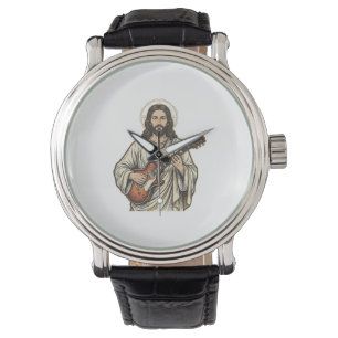 Reloj De Pulsera Diseño de camiseta con grabado de guitarrista sagr