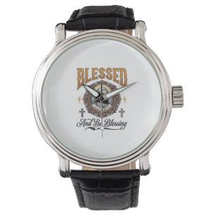 Reloj De Pulsera Diseño de camiseta de grabado vintage cristiano be