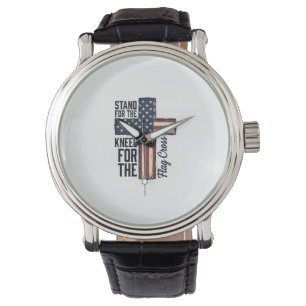Reloj De Pulsera Diseño de camiseta de pie para la bandera arrodíll