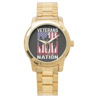 Reloj De Pulsera diseño de camiseta de veterano diseño tipográfico
