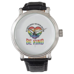Reloj De Pulsera Diseño de camiseta vectorial arcoíris corazón mund