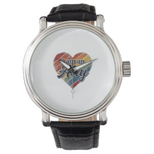 Reloj De Pulsera Diseño de camiseta vectorial corazón aliado arcoír