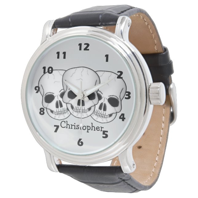 Reloj De Pulsera Diseño de cráneo de arte de fantasía (Angular)