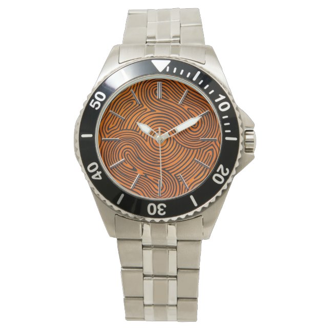 Reloj De Pulsera Diseño de dial naranja y negro (Anverso)