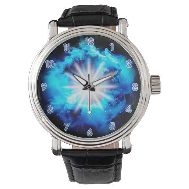 Reloj De Pulsera Diseño de efecto de brillo de neón en nube galácti (Anverso)