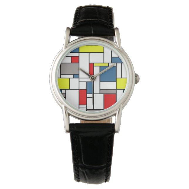 Reloj De Pulsera Diseño de estilo mondriano (Anverso)
