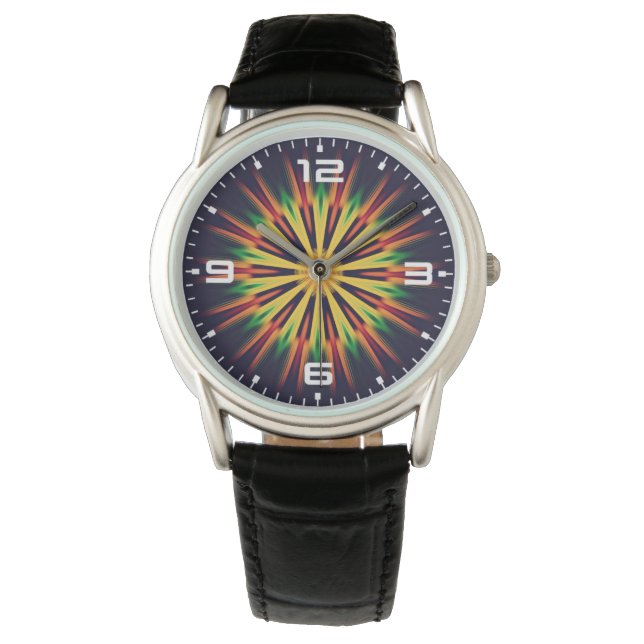 Reloj De Pulsera Diseño de flores de Kaleidoscope (Anverso)