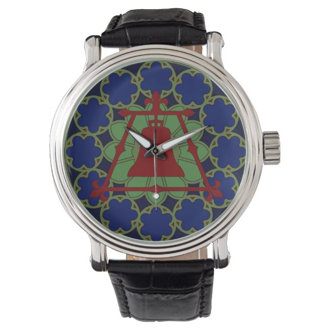 Reloj De Pulsera Diseño de flores de lluvia de vidrio templado (Anverso)