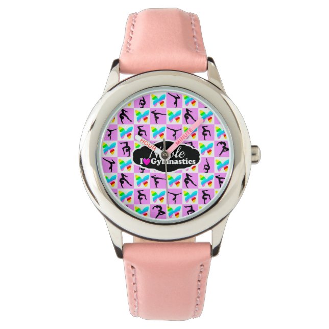 Reloj De Pulsera DISEÑO DE GIMNASTICAS DE MARIPOSAS DE bonito (Anverso)