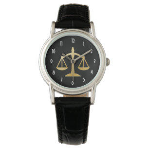 Reloj De Pulsera Diseño de Golden Scales of Justice Law