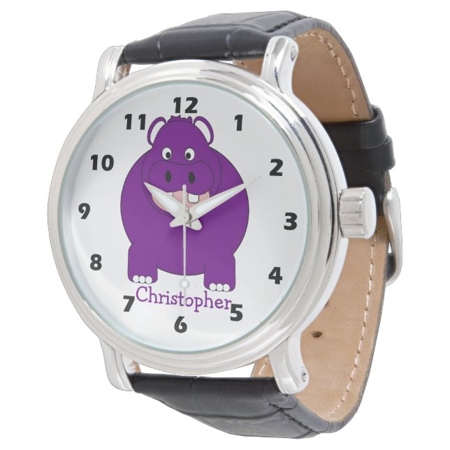 Reloj De Pulsera Diseño de hipopótamo personalizado (Angular)