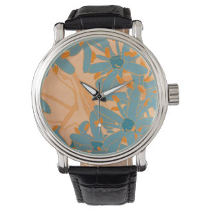 Reloj De Pulsera Diseño de Hoja Contemporáneo en Melocotón