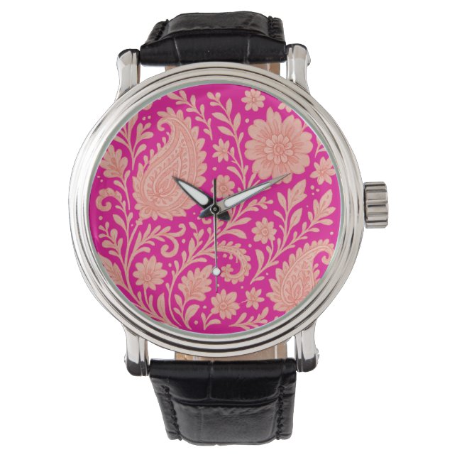 Reloj De Pulsera diseño de impresión de paisley india (Anverso)