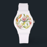 Reloj De Pulsera Diseño de jardines florales con fondo blanco<br><div class="desc">Este jardín florido presenta unos colores llamativamente brillantes y un fondo blanco pálido,  lo que hace que las flores se destaquen aún más. Un cuadro asombroso que puede traer color y belleza a cualquier habitación. ¡Compre usted mismo o dáselo a un ser querido como regalo!</div>