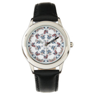 Reloj De Pulsera Diseño de Kaleidoscope mariposa patriótica