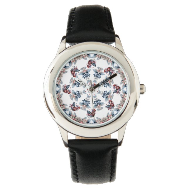 Reloj De Pulsera Diseño de Kaleidoscope mariposa patriótica (Anverso)