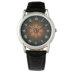 Reloj De Pulsera Diseño de Kaleidoscopio Floral