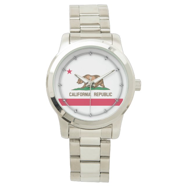 Reloj De Pulsera Diseño de la bandera del estado de California (Anverso)