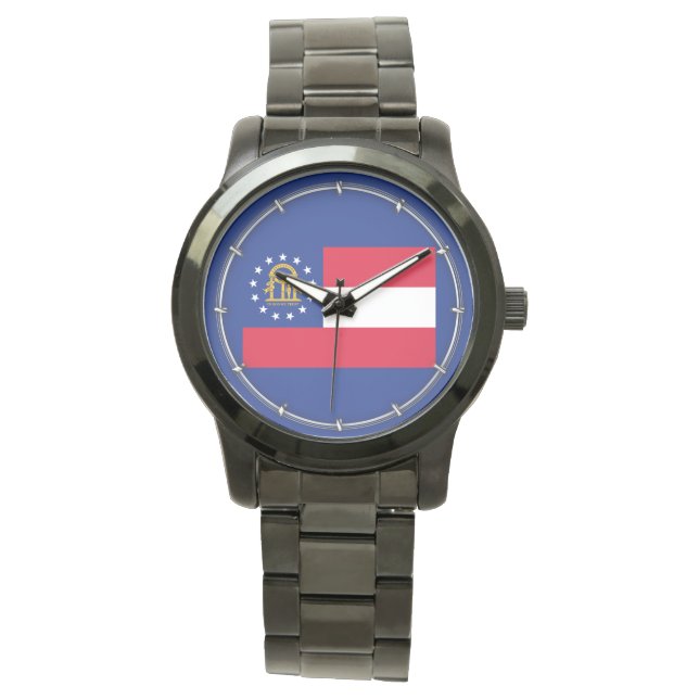 Reloj De Pulsera Diseño de la bandera del estado de Georgia (Anverso)