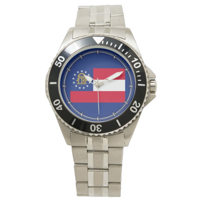 Reloj De Pulsera Diseño de la bandera del estado de Georgia (Anverso)