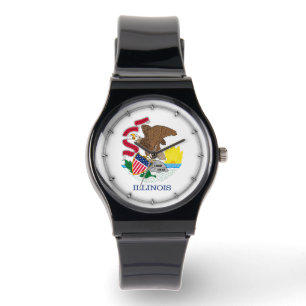 Reloj De Pulsera Diseño de la bandera del estado de Illinois