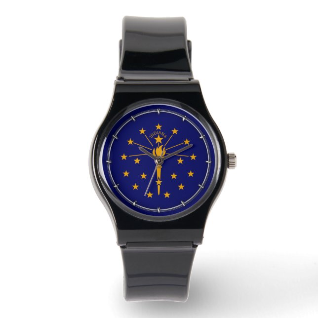 Reloj De Pulsera Diseño de la bandera del estado de Indiana (Anverso)