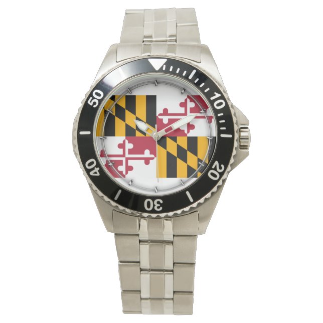 Reloj De Pulsera Diseño de la bandera del estado de Maryland (Anverso)