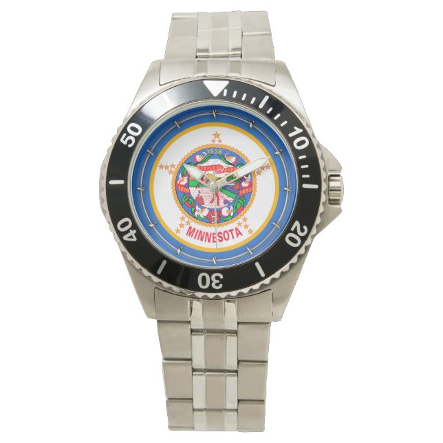 Reloj De Pulsera Diseño de la bandera del estado de Minnesota (Anverso)
