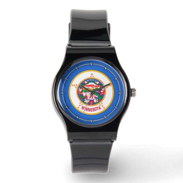 Reloj De Pulsera Diseño de la bandera del estado de Minnesota (Anverso)