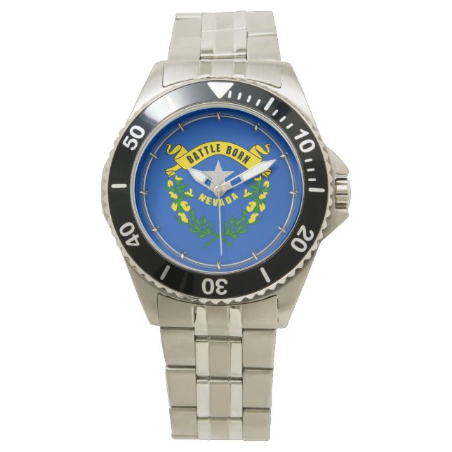 Reloj De Pulsera Diseño de la bandera del estado de Nevada (Anverso)