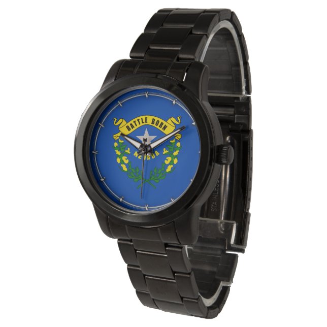 Reloj De Pulsera Diseño de la bandera del estado de Nevada (Angular)